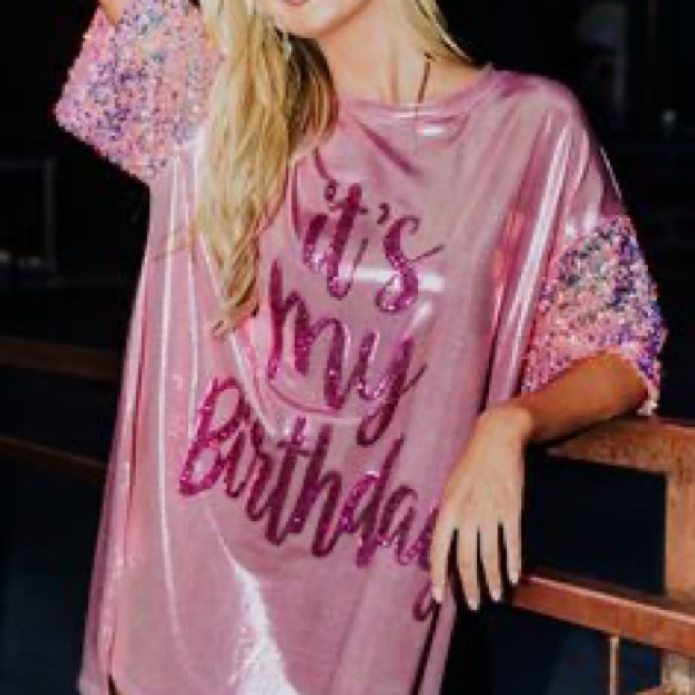 Pink Lily Pink Sequin It’s My Birthday Mini Dress